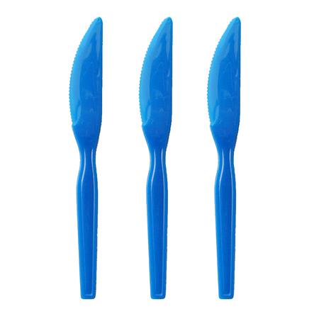 Cubierto plástico. Cuchillo azul 10u